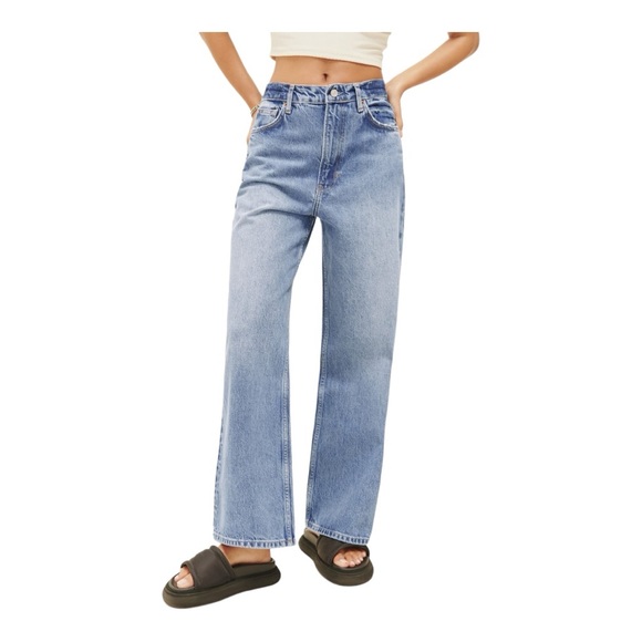 Reformation Wilder High Rise Wide Leg Cropped Jeans- Size 24 - Picture 2 of 14